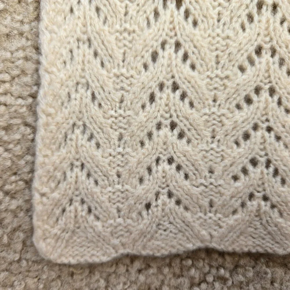 Cashmere Pointelle Scarf Ivory